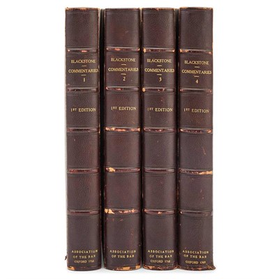 Lot 151 - BLACKSTONE, WILLIAM Commentaries on the Laws...