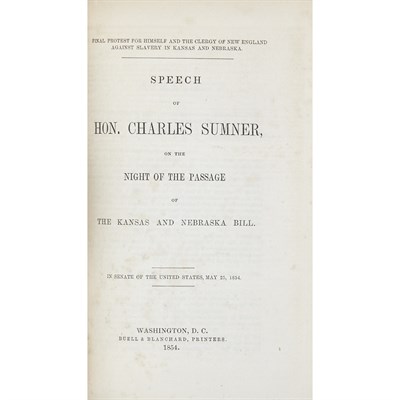 Lot 121 - [KANSAS & NEBRASKA DEBATE] Bound volume of...