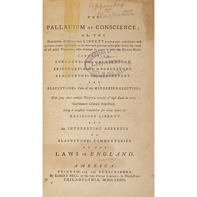 Lot 153 - BLACKSTONE, WILLIAM The Palladium of...