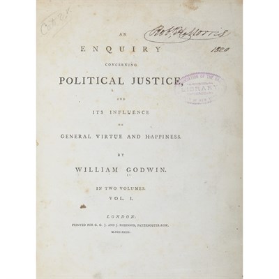 Lot 154 - GODWIN, WILLIAM An Enquiry concerning...