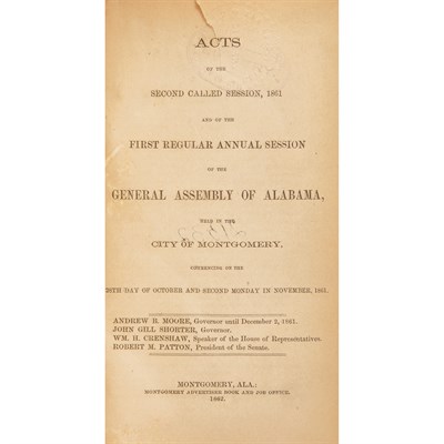 Lot 134 - [CIVIL WAR - ALABAMA] Group of Confederate era...