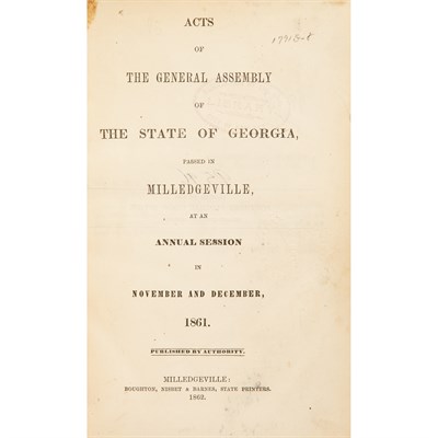 Lot 133 - [CIVIL WAR - GEORGIA] Group of Confederate era...