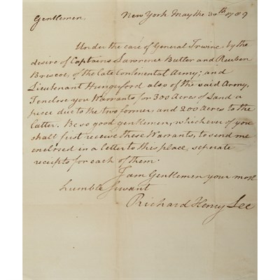 Lot 261 - LEE, RICHARD HENRY Autograph letter granting...