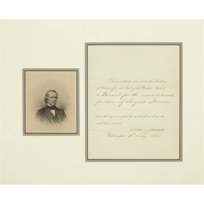 Lot 279 - JOHNSON, ANDREW Document signed. Washington:...