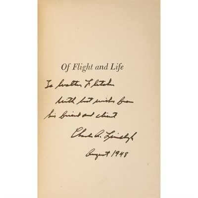 Lot 234 - [AVIATION] LINDBERGH, CHARLES A. Of Flight and...
