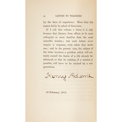 Lot 356 - ADAMS, HENRY A Letter to Teachers of American...