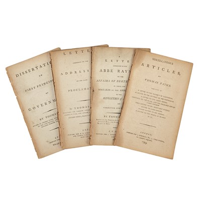 Lot 301 - PAINE, THOMAS Group of four pamphlets...