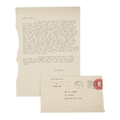 Lot 382 - FAULKNER, WILLIAM Typed letter signed,...