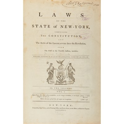 Lot 55 - [NEW YORK - JONES, SAMUEL and VARICK, RICHARD]...
