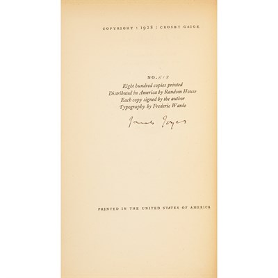 Lot 413 - JOYCE, JAMES Anna Livia Plurabelle. New York:...