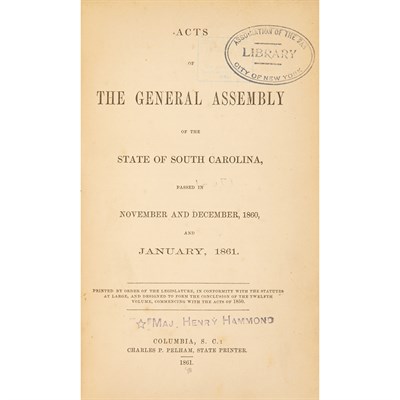 Lot 131 - [CIVIL WAR - SOUTH CAROLINA] Group of...