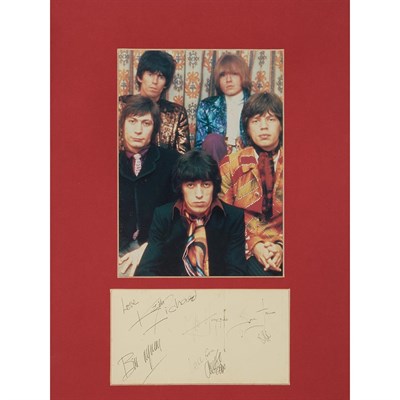 Lot 257 - [THE ROLLING STONES] Signed card, circa 1969,...