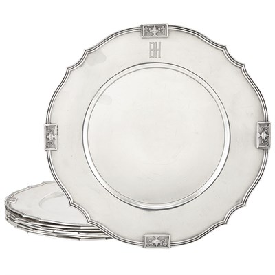 Lot 317 - Set of Eight Gorham Sterling Silver Chargers...