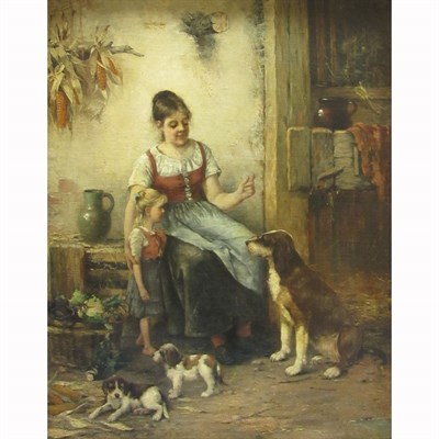 Lot 34 - Edmond Louyot German, 1861-1909 A Lesson in...