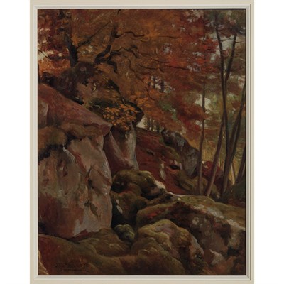 Lot 4 - Alexandre Desgoffe French, 1805-1882 Foret de...