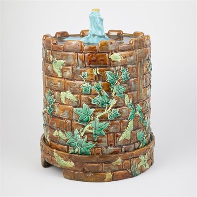 Lot 542 - English Majolica Cheese Dome and Stand...