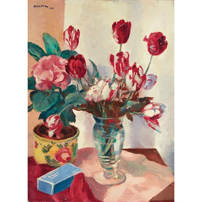 Lot 37 - Charles Kvapil Belgian, 1884-1957 Flores, 1938...