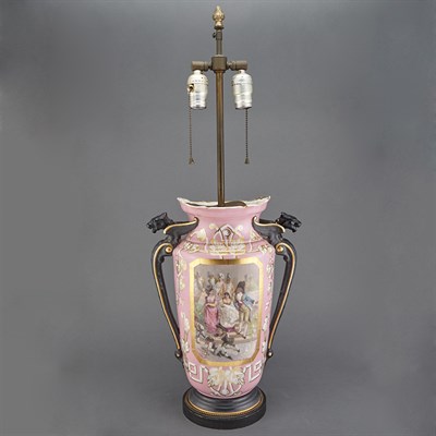 Lot 659 - Pair of Sevres Style Gilt Decorated Porcelain...