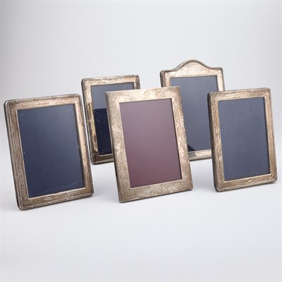 Lot 347 - Group of Five Sterling Silver Picture Frames...