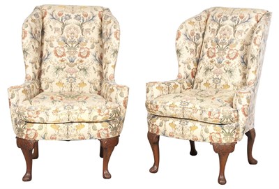 Lot 685 - Pair of Scottish George II Style Mahogany Wing...