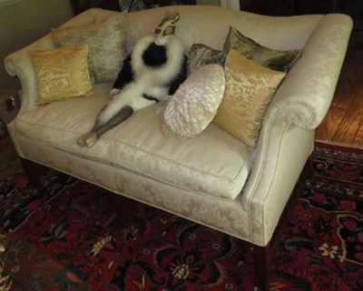 Lot 211 - Chippendale Style Upholstered Mahogany Settee...
