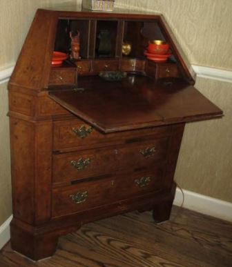 Lot 273 - Baroque Style Burlwood Corner Desk Height 40...