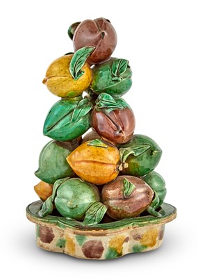 Lot 172 - A Chinese Glazed Pottery Fruit Offering