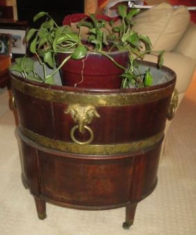 Lot 175 - George III Brass-Bound Mahogany Wine Cistern...