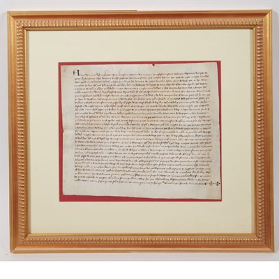 Lot 175 - [MEDIEVAL] Land transaction document on vellum....