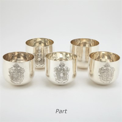 Lot 375 - Assembled Set of Fifteen Silver Tumblers Seven...