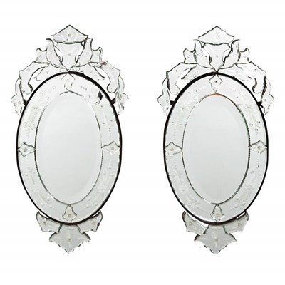 Lot 86 - Pair of Venetian Style Mirror Framed Mirrors...