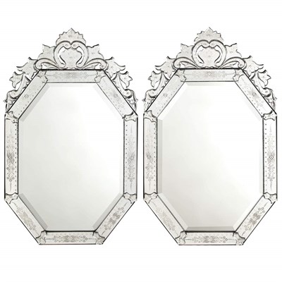 Lot 83 - Pair of Venetian Style Mirror Framed Mirrors...