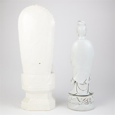 Lot 80 - Two Chinese Blanc de Chine Porcelain Figures...