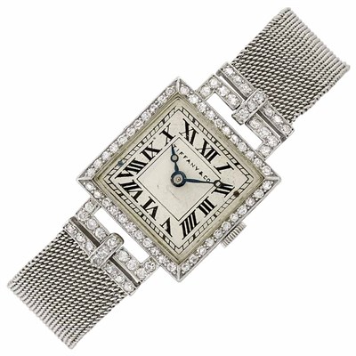 Lot 113 - Lady's Platinum, Gold and Diamond Wristwatch, Tiffany & Co.