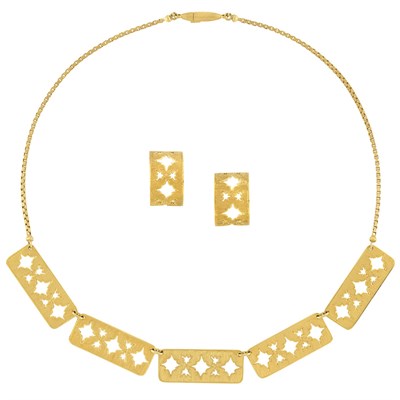 Lot 220 - Gold Necklace and Pair of Hoop Earrings, Gianmaria Buccellati