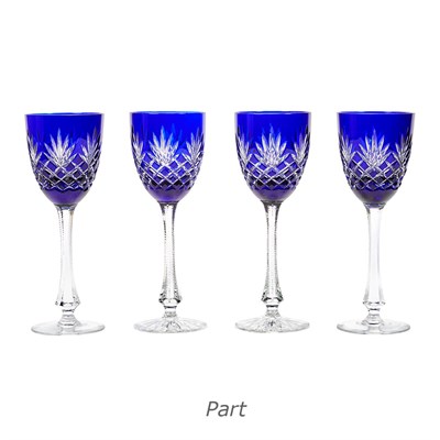 Lot 218 - Set of Sixteen Faberge Overlay Glass Wine...