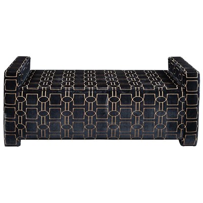 Lot 298 - Art Deco Style Upholstered Bench Height 22...