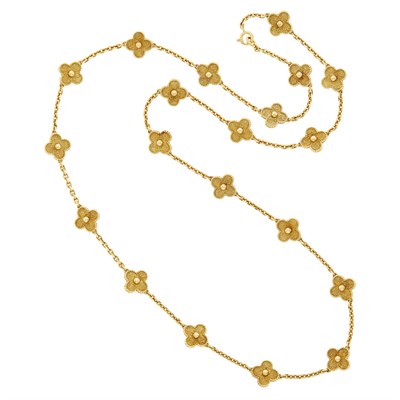 Lot 9 - Van Cleef & Arpels Gold 'Alhambra' Necklace