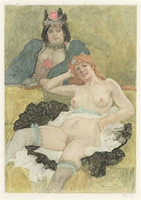 Lot 209 - Félicien Rops (1833-1898) LES DEUX AMIES...