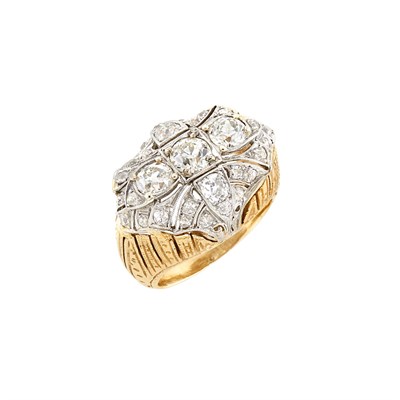 Lot 8 - Platinum, Gold and Diamond Ring