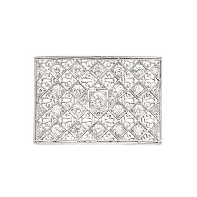 Lot 57 - Art Deco Platinum and Diamond Brooch