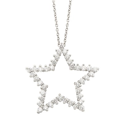 Lot 191 - Platinum and Diamond 'Star' Pendant and Chain, Tiffany & Co.