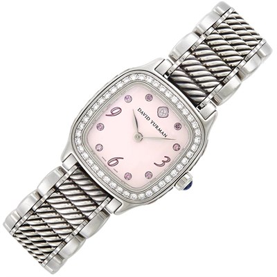 Lot 379 - Stainless Steel and Diamond Wristwatch, David Yurman