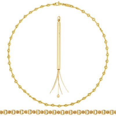 Lot 134 - Gold Bracelet and Chain Necklace, Tiffany & Co., and Champagne Swizzle Stick