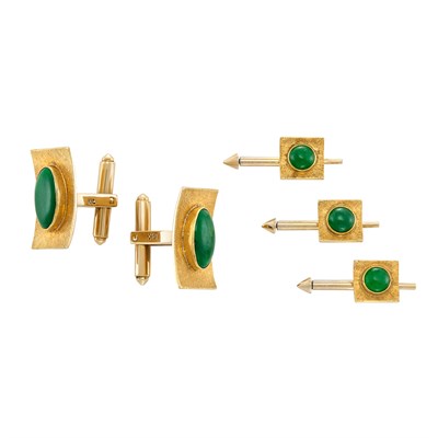 Lot 380 - Gold and Jade Dress Set