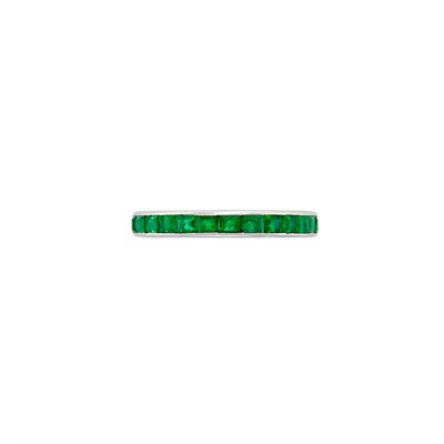 Lot 300 - Platinum and Emerald Eternity Band Ring, Cartier