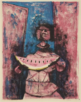 Lot 224 - Rufino Tamayo MUJER CON SANDIA (P. 32) Color...