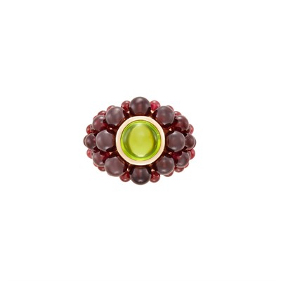 Lot 219 - Gold, Peridot and Garnet Ring, Mimi
