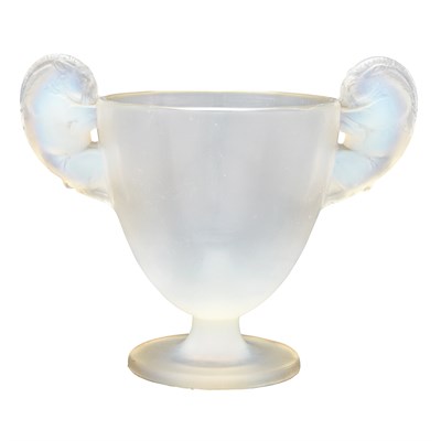 Lot 297 - R. Lalique Molded Opalescent Glass Béliers...