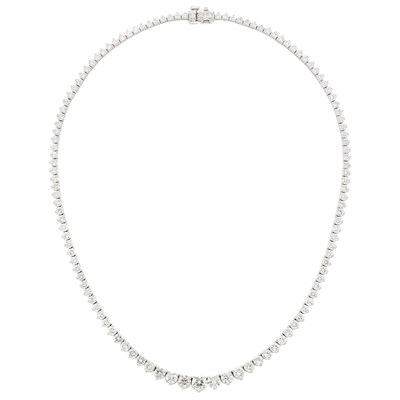 Lot 416 - White Gold and Diamond Necklace